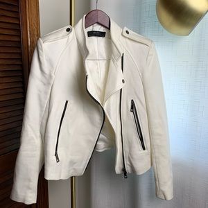 Zara Off White Asymmetric Jacket